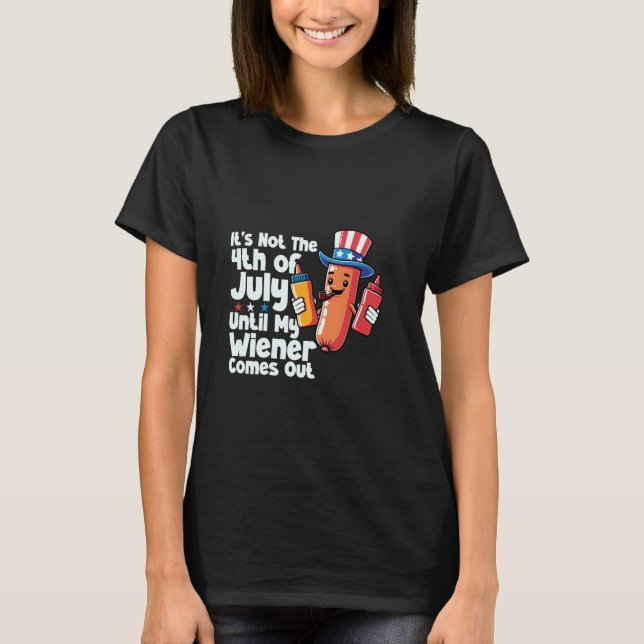 Funny Sie aussehen wie 4. Juli Hot Dog Dackel Männ T-Shirt (Vorderseite)