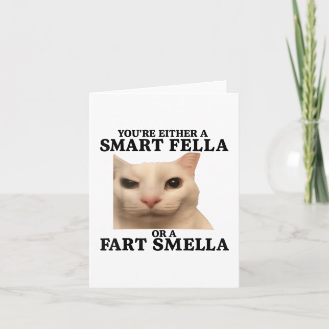 Funny Sie entweder eine Smart Fella oder eine Furz Karte (Vorderseite)