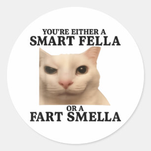 Funny Sie entweder eine Smart Fella oder eine Furz Runder Aufkleber