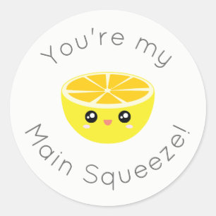 Funny Sie sind mein Hauptqueeze Kawaii Lemon Spaß Runder Aufkleber