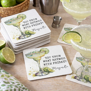 Funny Sie wissen, was Rhymes mit Freitag Margarita Rechteckiger Pappuntersetzer