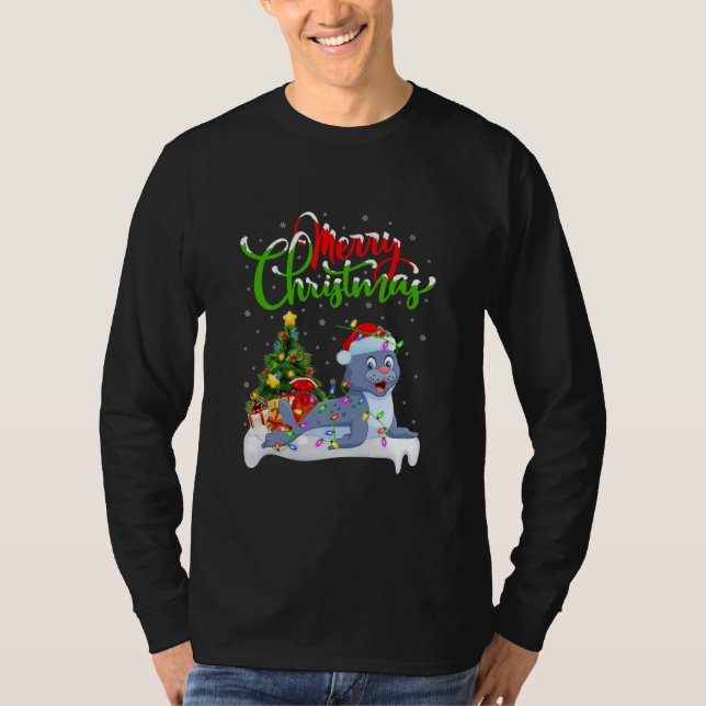 Funny Siegel Animal Lover Xmas Lighting Siegel T-Shirt (Vorderseite)