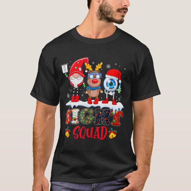 Funny Sight Squad Gnome Reindeer Santa Christmas O T-Shirt (Vorderseite)