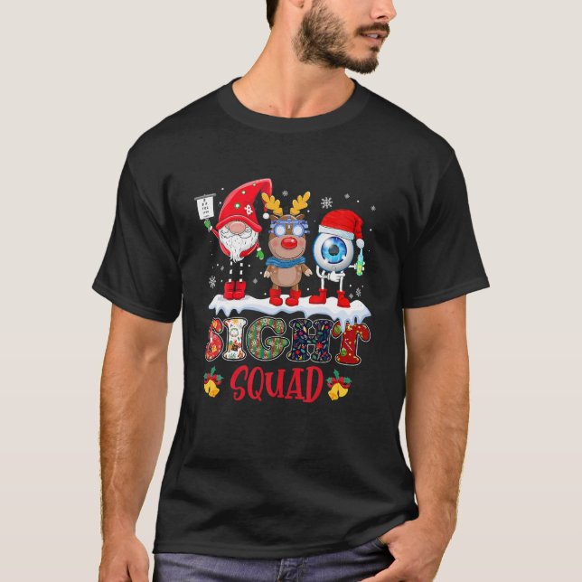 Funny Sight Squad Gnome Reindeer Santa Christmas O T-Shirt (Vorderseite)