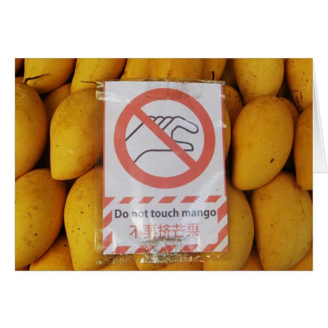 Funny Sign 'Do not Touch mango Card (Vorderseite (Horizontal))