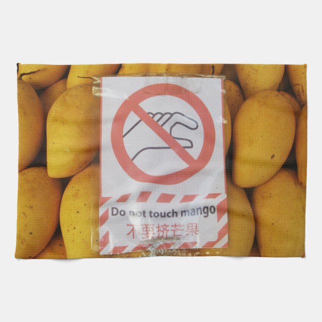 Funny Sign 'Do not Touch mango' Geschirrtuch (Horizontal)