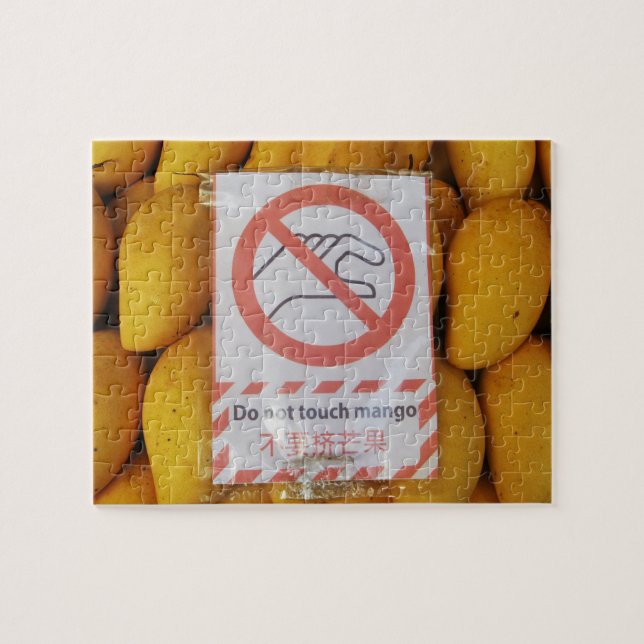 Funny Sign 'Do not Touch mango' Puzzle (Horizontal)
