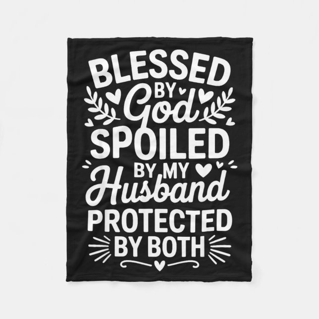 Funny Siled Wife Art For Women Girls Mpy Old Husba Fleecedecke (Vorderseite)