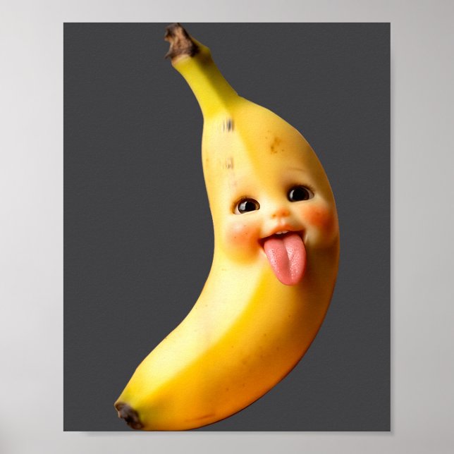 Funny Silly Ai Banana Gen Z Meme Brainrot Humor To Poster (Vorne)