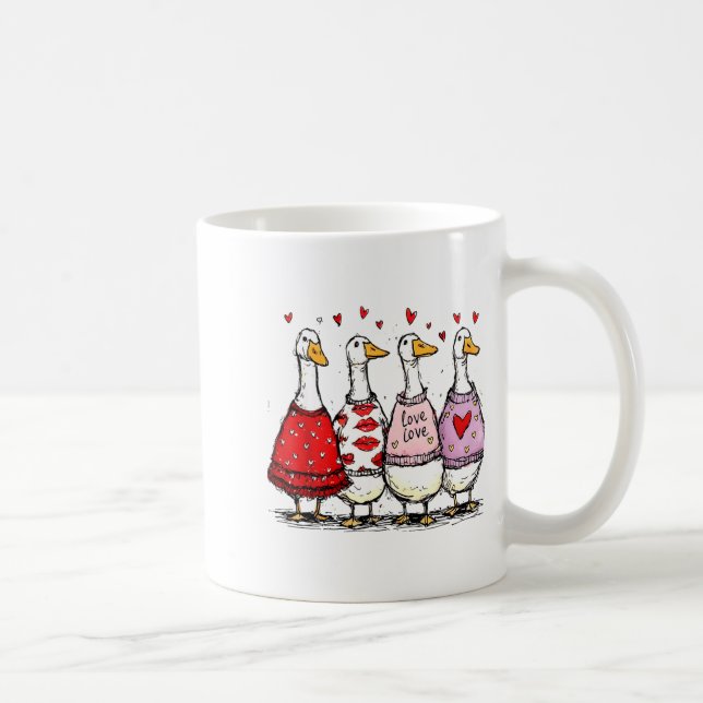 Funny Silly Goose Valentine Trendy Valentine's Day Kaffeetasse (Rechts)