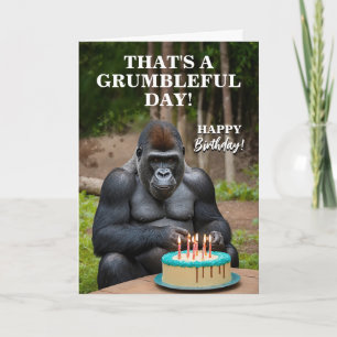 Funny Silver Back Gorilla feiert Geburtstag Karte