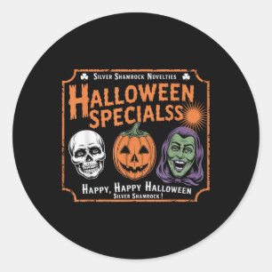 Funny Silver Kleeblatt Neuheiten Halloween Special Runder Aufkleber