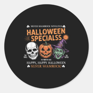 Funny Silver Kleeblatt Neuheiten Halloween Special Runder Aufkleber