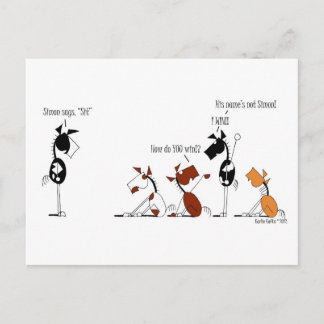Funny Simon sagt Cartoon Postkarte