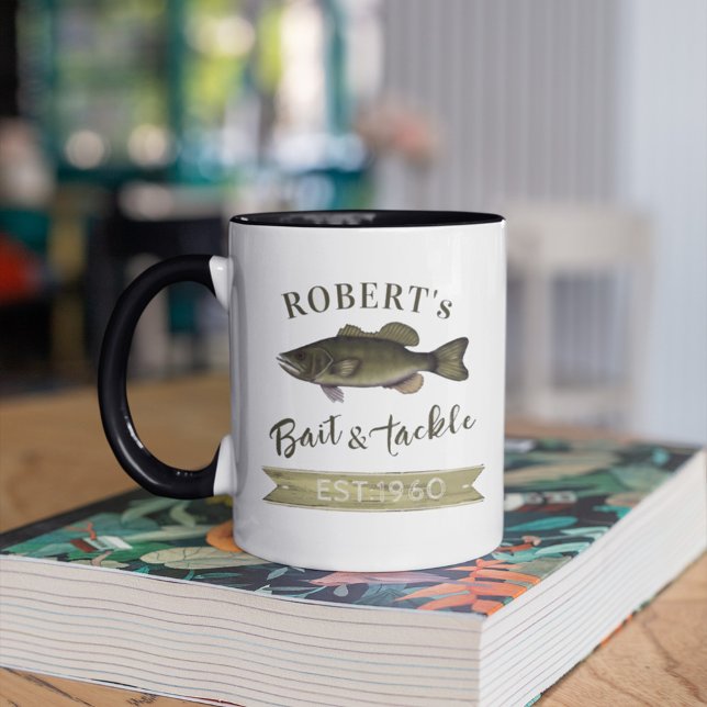 Funny Simple Fisherman Bait and Tackle Sign Fish Tasse (Von Creator hochgeladen)