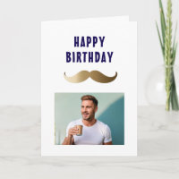 Funny Simple Mustache Happy Birthday Foto
