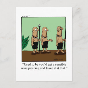 Funny Simple Piercings Spaß Postcard Postkarte