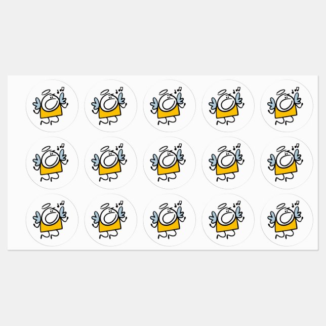 Funny singangel etiketten (Blatt)