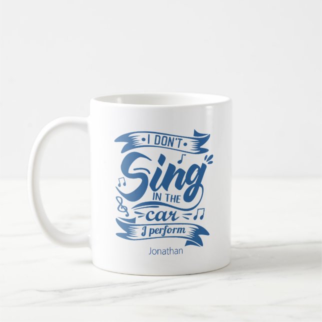Funny Singen im Auto Geschenk Kaffeetasse (Links)