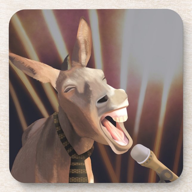 Funny Singing Donkey Farm Animal Getränkeuntersetzer (Vorderseite)