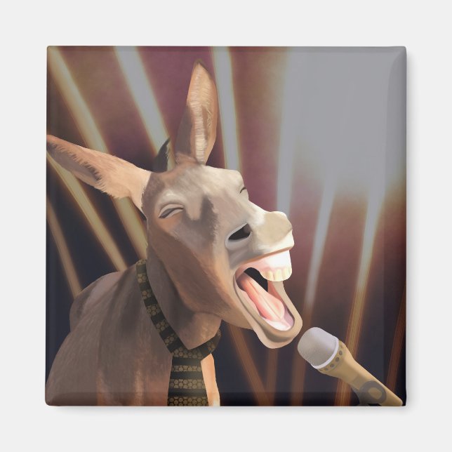 Funny Singing Donkey Farm Animal Magnet (Vorne)