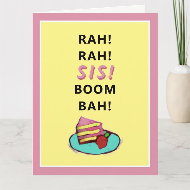 Funny Sister Birthday Card Karte (Vorderseite)