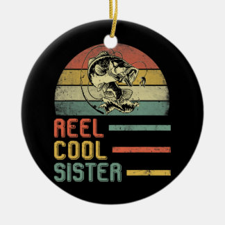 Funny Sister Fisherwoman Mama Mama Vatertag Keramik Ornament