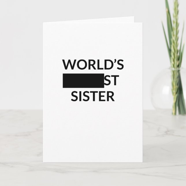 Funny Sister Gift - World's Blank Sister Karte (Vorderseite)