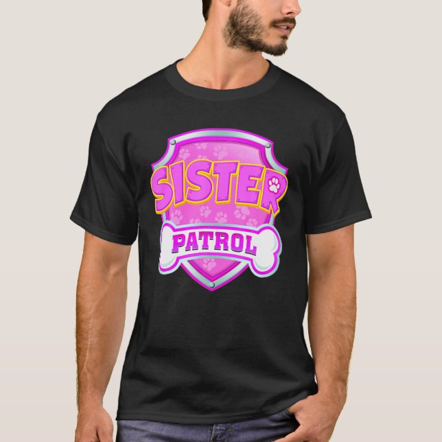 Funny Sister Patrol Hund Mama, Vater für Männer Fr T-Shirt (Vorderseite)