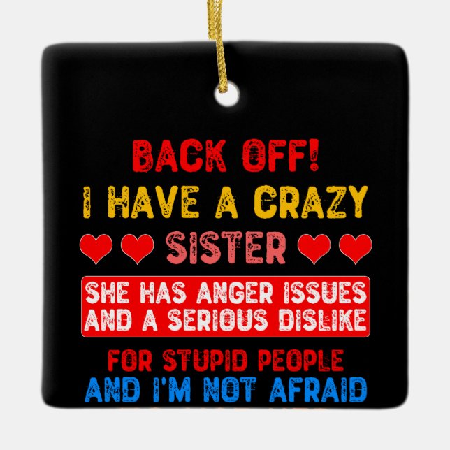 Funny Sister Say Keramikornament (Vorderseite)