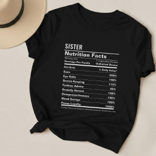 Funny Sister Wertschätzung Minimalistisch Schwarz  T-Shirt