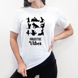 Funny Six Cats Yoga Positionen T-Shirt