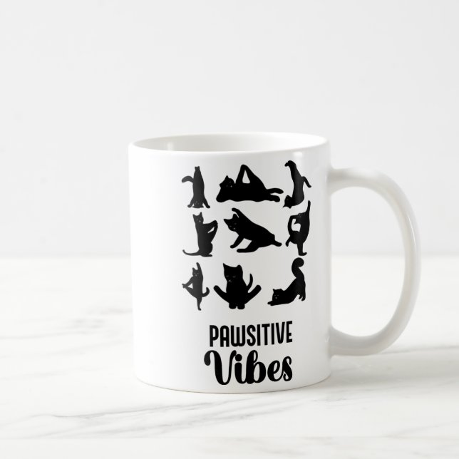 Funny Six Cats Yoga Sitions  Kaffeetasse (Rechts)
