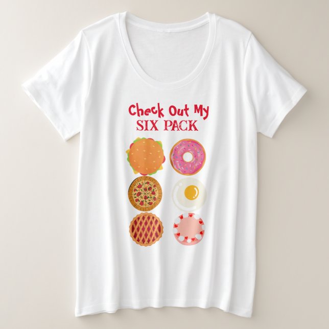 Funny Six Pack Große Größe T-Shirt (Design vorne)
