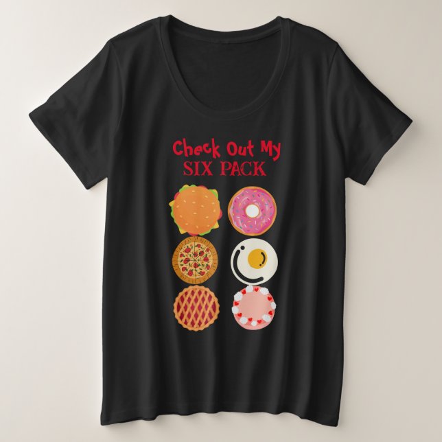 Funny Six Pack Plus Size T - Shirt (Design vorne)