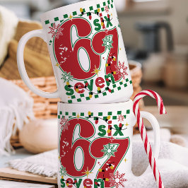Funny Six Seven 67 6 7 Meme Fun Christmas 15 oz Kaffeetasse