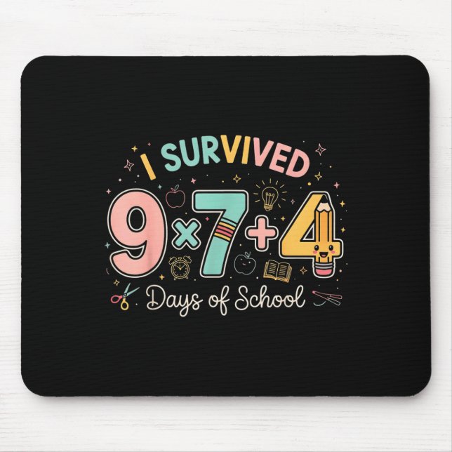 Funny Six Seven 67 Days Of School Meme Math Teache Mousepad (Vorne)