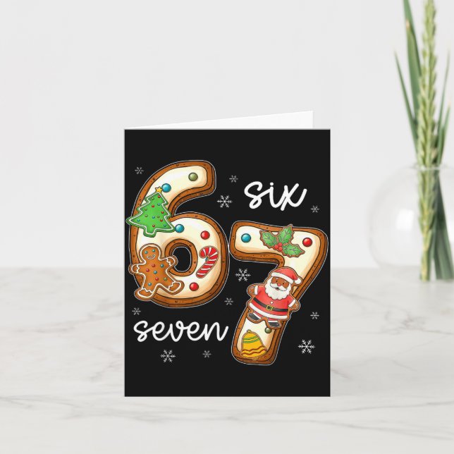 Funny Six Seven 67 Gingerbread Christmas Boys Xmas Karte (Vorderseite)