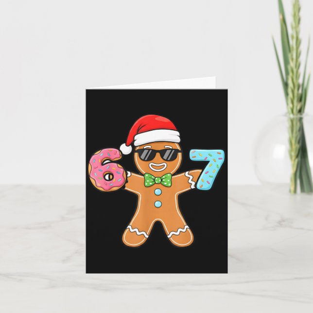 Funny Six Seven 67 Meme 6 7 Gingerbread Christmas  Karte (Vorderseite)
