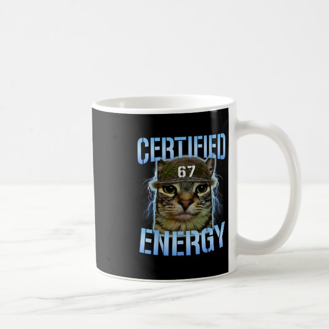 Funny Six Seven 67 Meme Certified Energy Cursed Ca Kaffeetasse (Rechts)