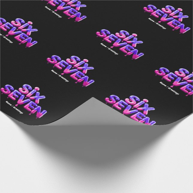 Funny Six Seven 67 Meme Gen Alpha Cool Viral Style Geschenkpapier (Ecke)