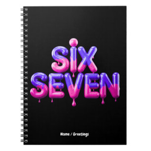 Funny Six Seven 67 Meme Gen Alpha Cool Viral Style Notizblock