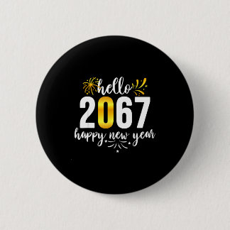 Funny Six Seven 67 Meme Happy New Year Button
