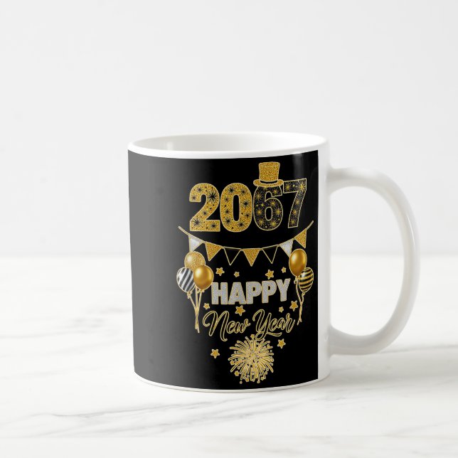 Funny Six Seven 67 Meme Happy New Year  Kaffeetasse (Rechts)