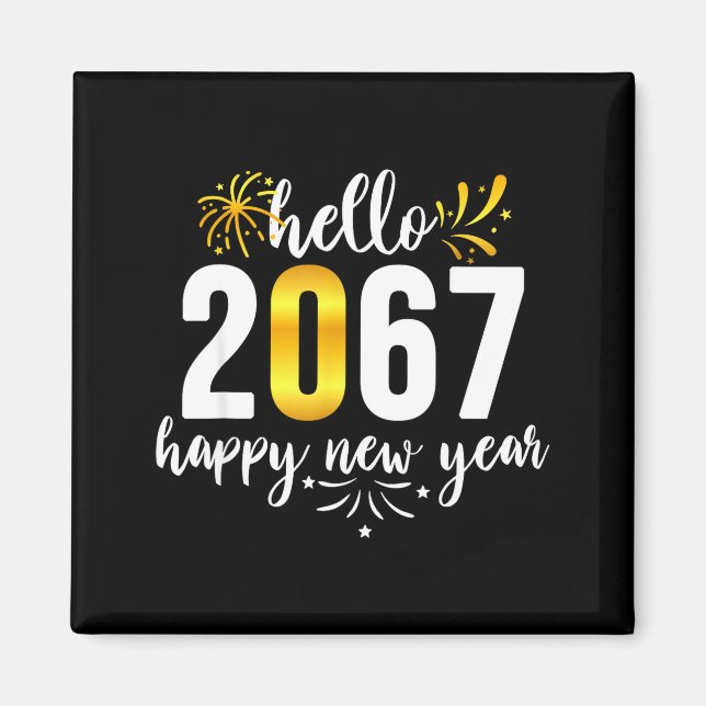 Funny Six Seven 67 Meme Happy New Year  Magnet (Vorne)