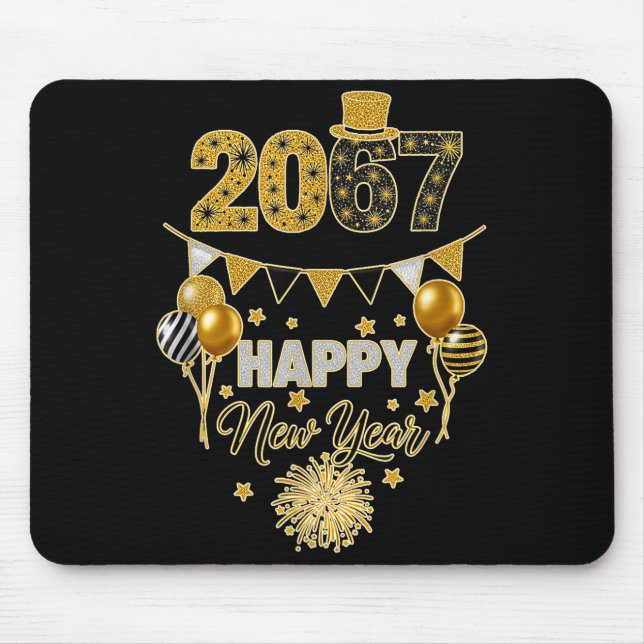Funny Six Seven 67 Meme Happy New Year  Mousepad (Vorne)
