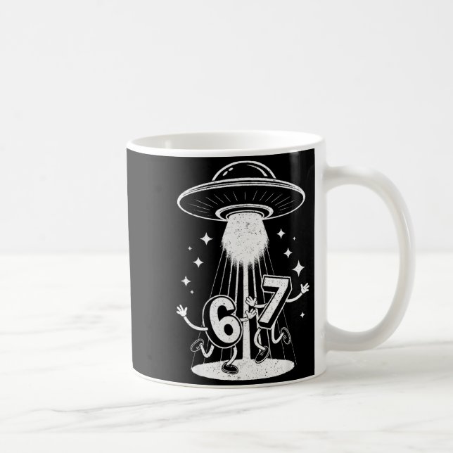 Funny Six Seven 67 Meme Internet Meme Ufo Gen Alph Kaffeetasse (Rechts)
