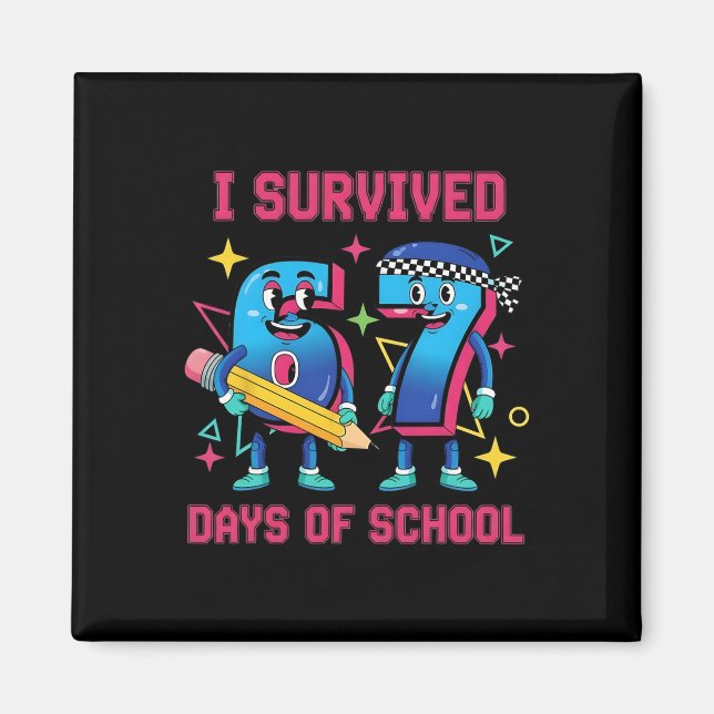 Funny Six Seven 67 School Meme Number Humor  Magnet (Vorne)