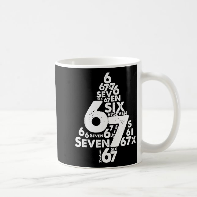 Funny Six Seven 6 7 Christmas Tree Meme Christmas  Kaffeetasse (Rechts)