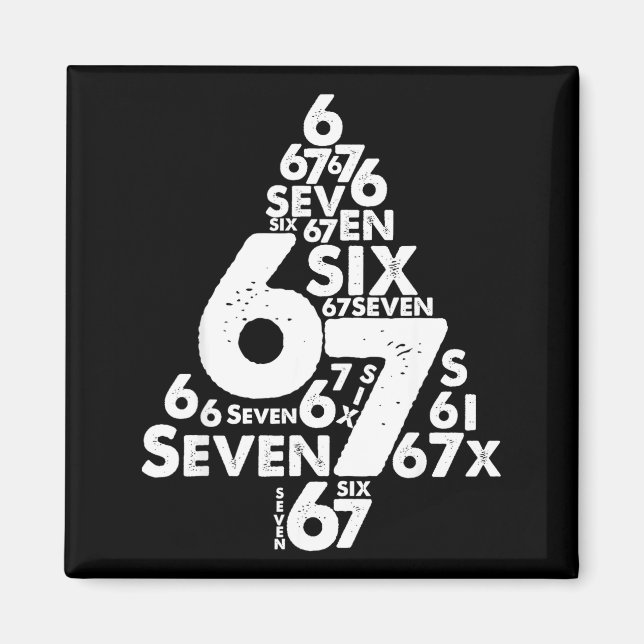 Funny Six Seven 6 7 Christmas Tree Meme Christmas  Magnet (Vorne)
